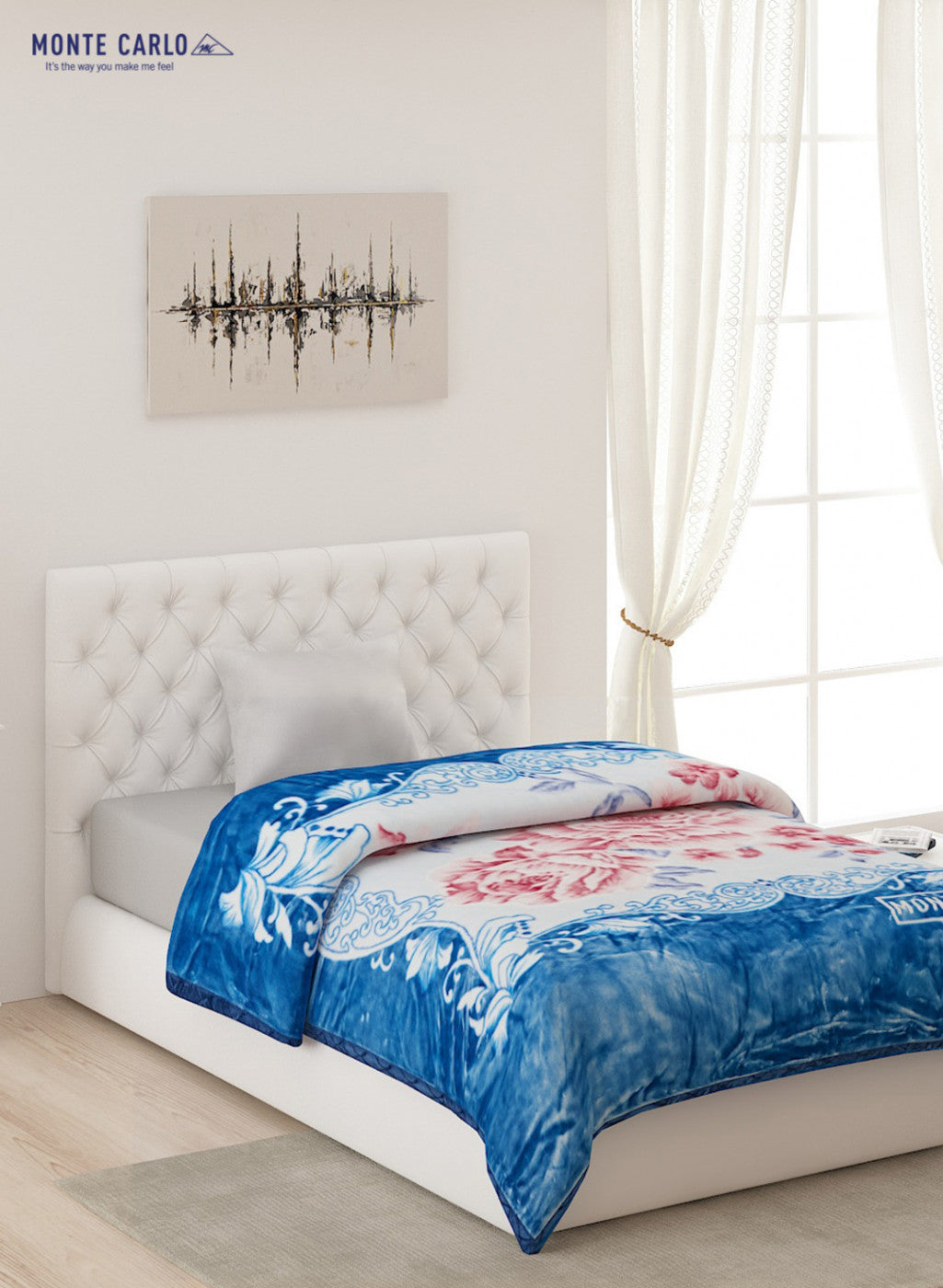 Single Bed Multicolor Mink Blanket - 1 Ply