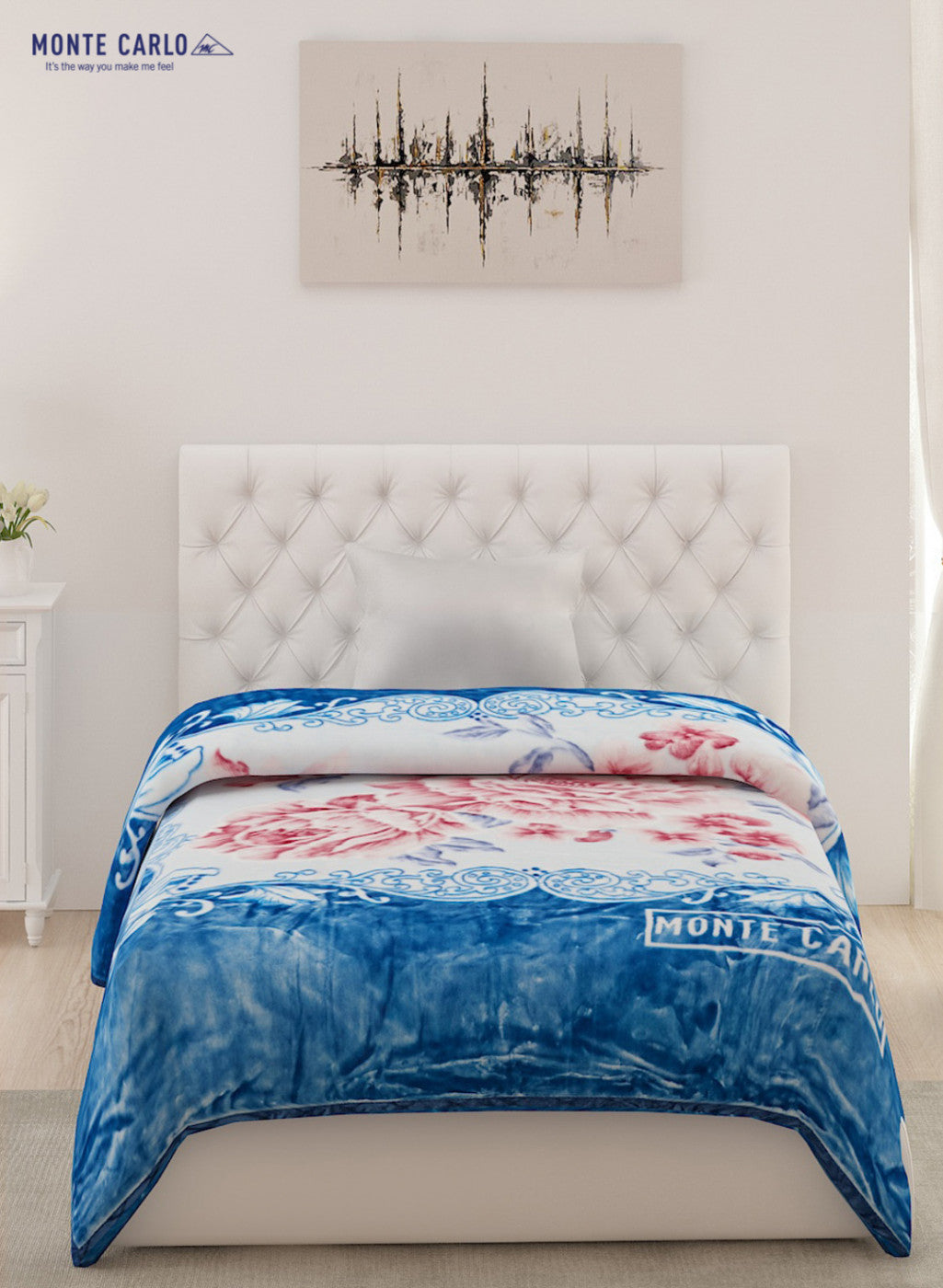 Single Bed Multicolor Mink Blanket - 1 Ply