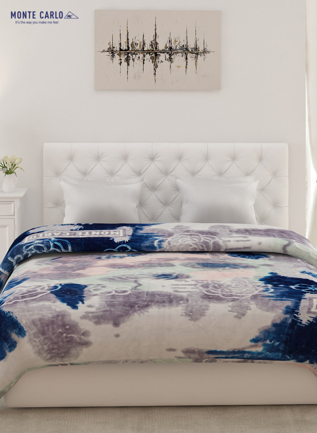 Double Bed Multicolor Mink Blanket - 2 Ply