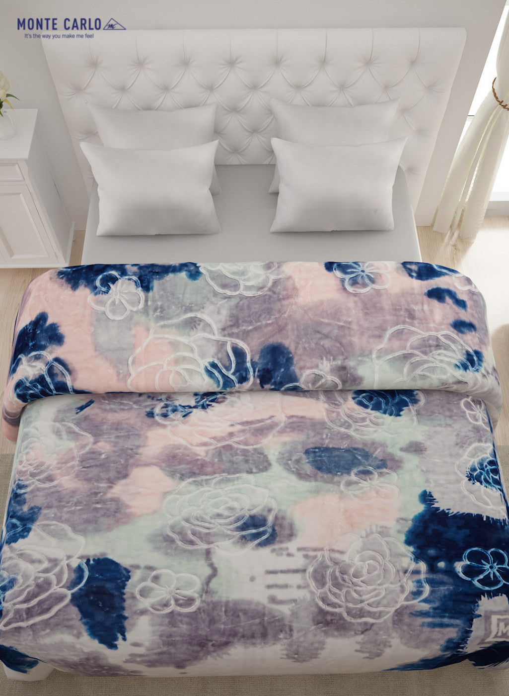 Double Bed Multicolor Mink Blanket - 2 Ply
