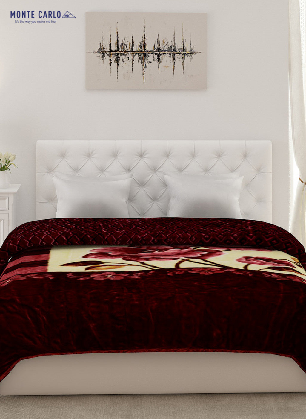 Double Bed Multicolor Mink Blanket - 3 Ply