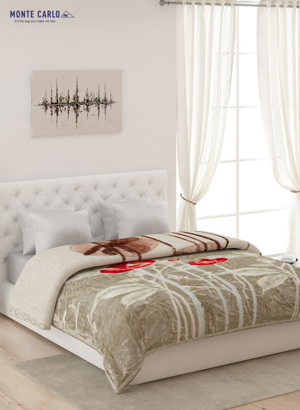 Double Bed Multicolor Mink Blanket - 2 Ply