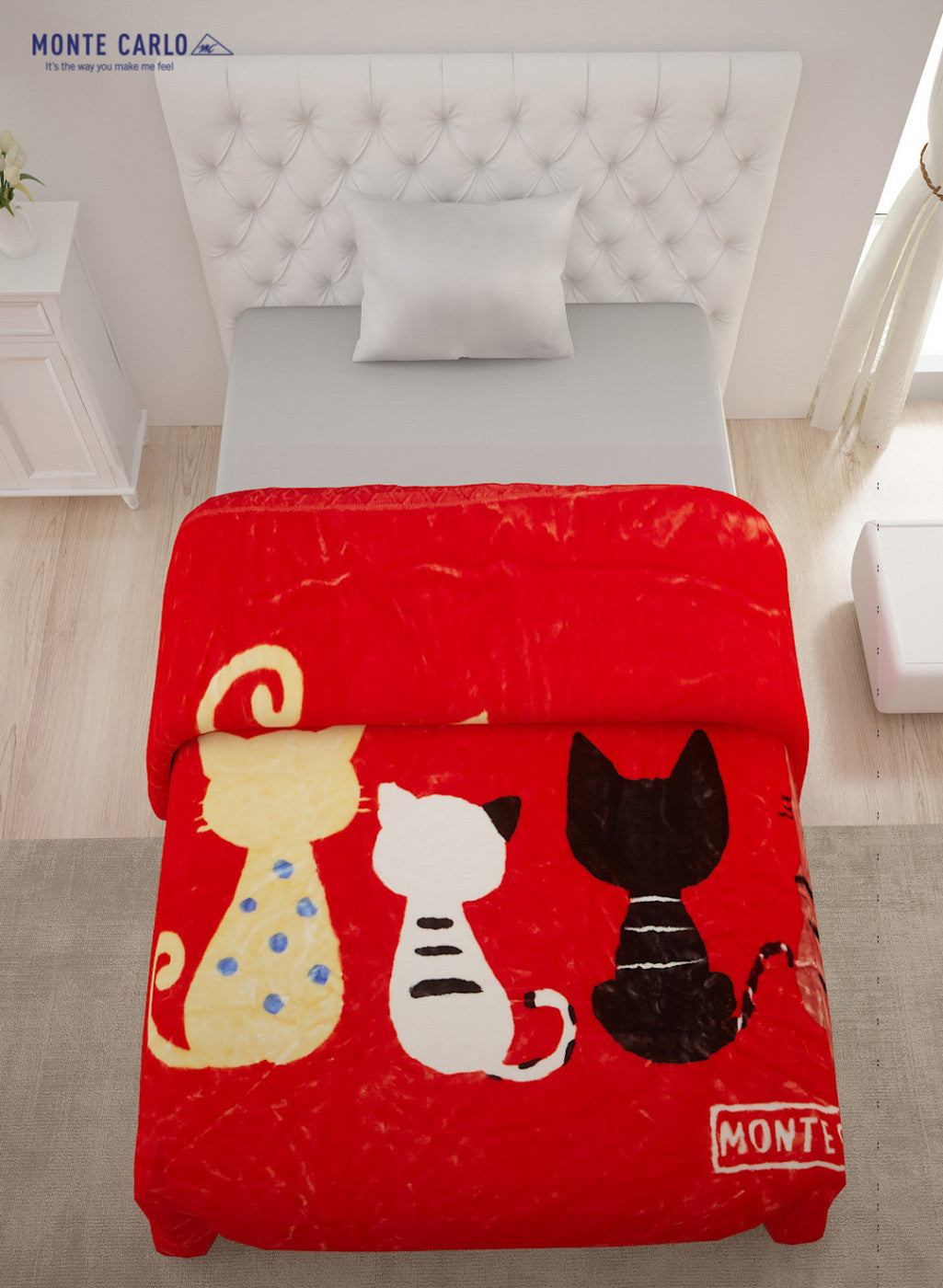 Single Bed Multicolor Mink Blanket - 2 Ply