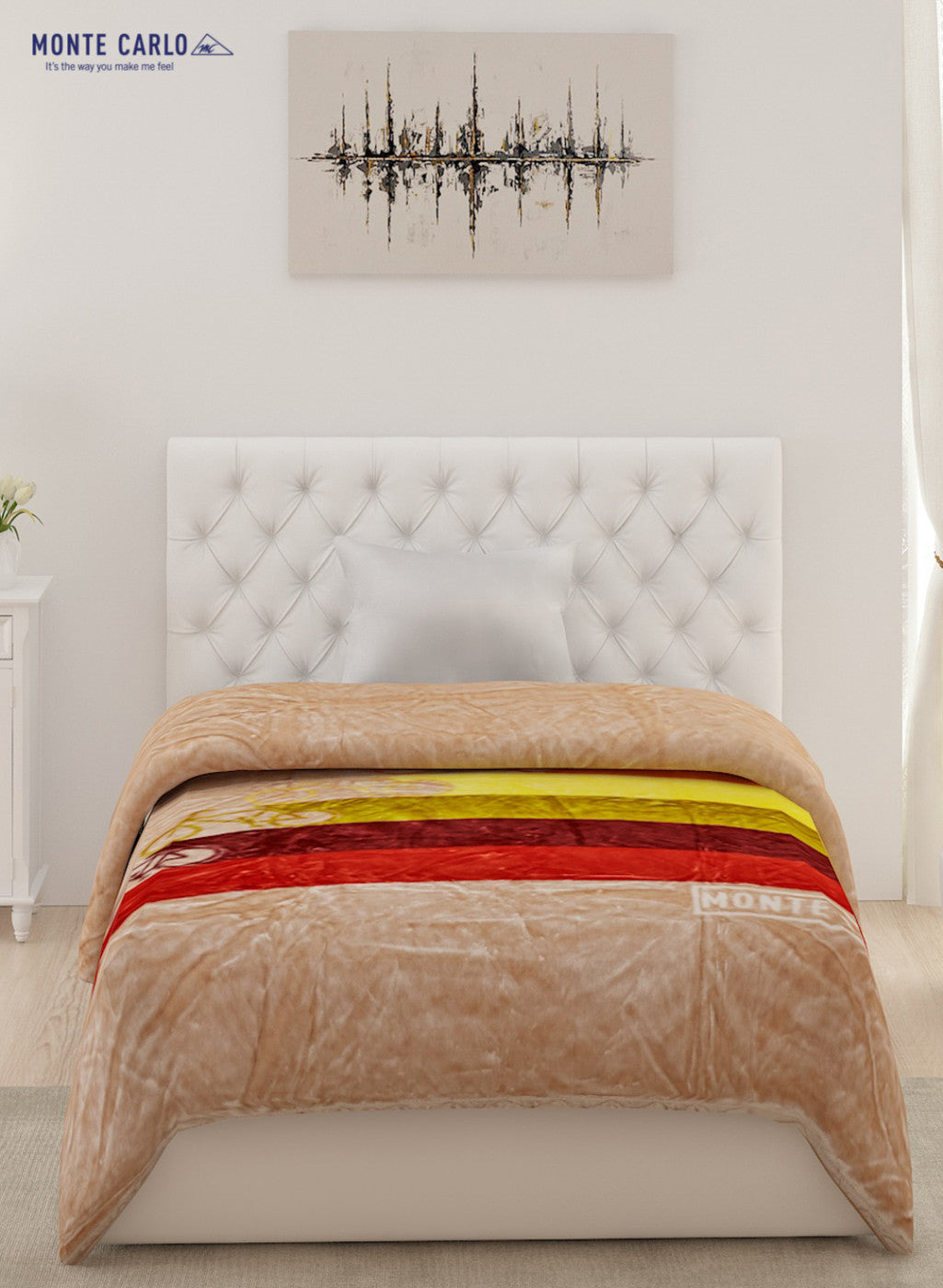 Single Bed Multicolor Mink Blanket - 2 Ply