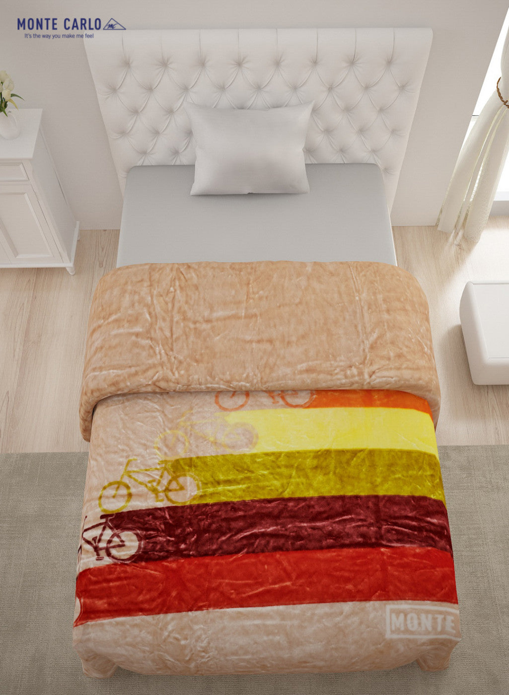 Single Bed Multicolor Mink Blanket - 2 Ply