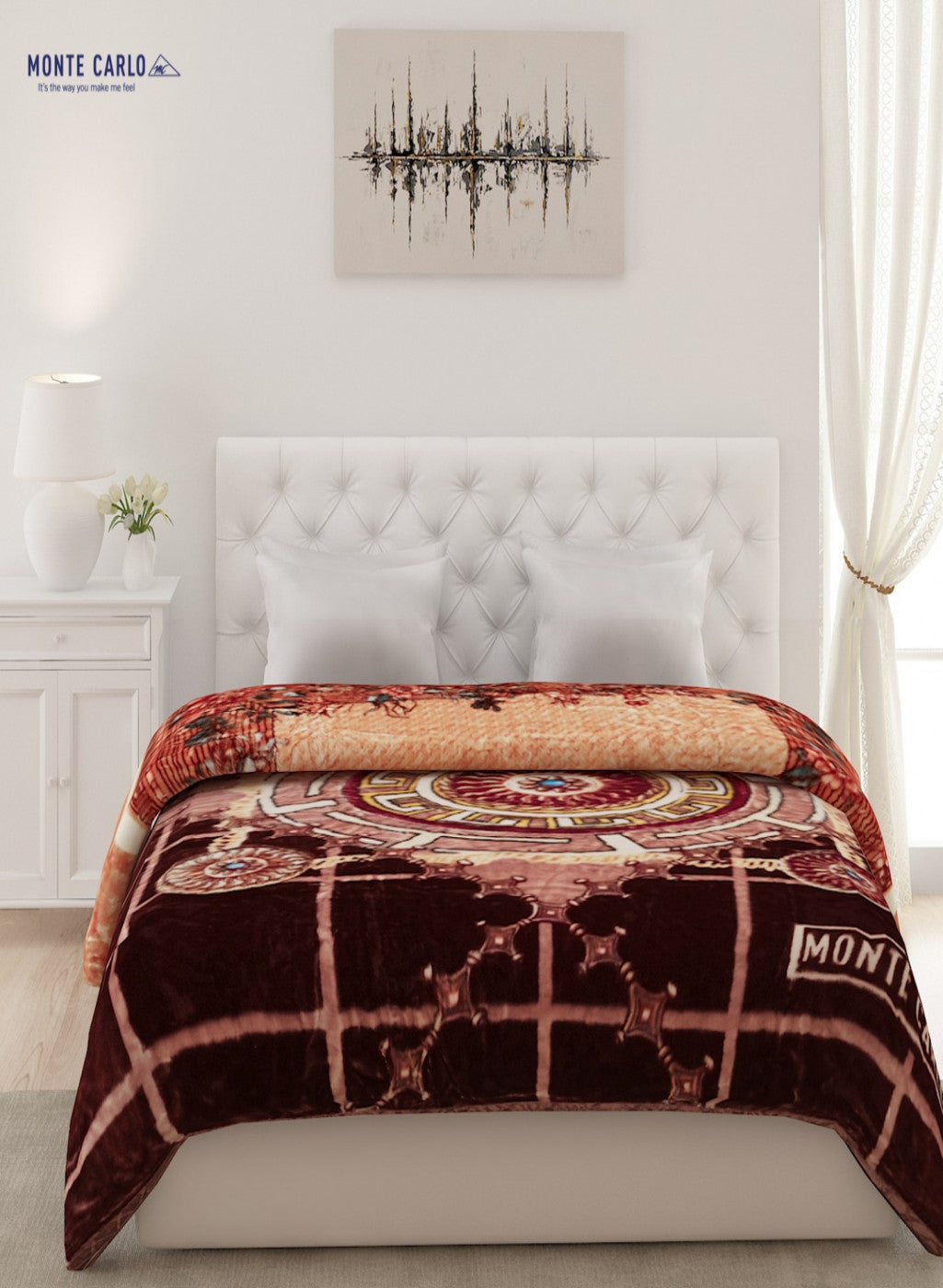 Double Bed Multicolor Mink Blanket - 2 Ply