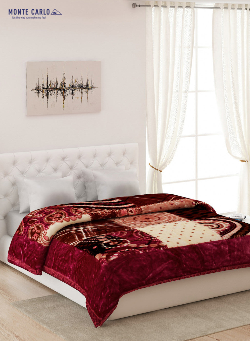 Double Bed Multicolor Mink Blanket - 2 Ply