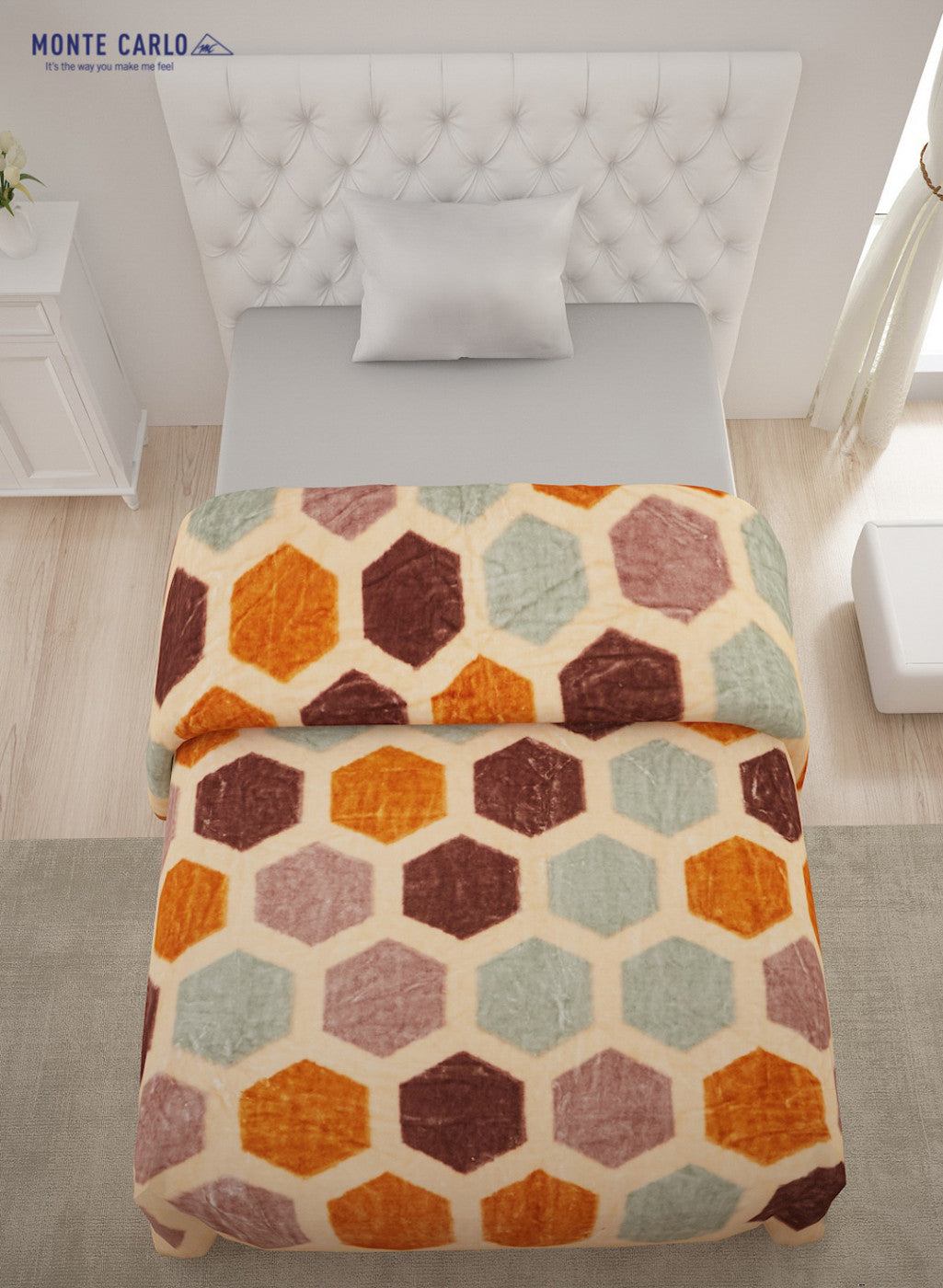 Printed Mink Single Blanket for Mild Winter -1 Ply