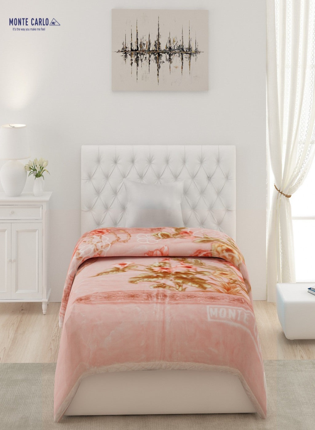 Single Bed Multicolor Mink Blanket - 2 Ply