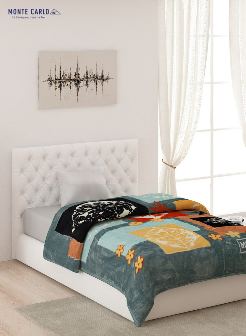 Printed Mink Single Blanket for Heavy Winter -2 Ply
