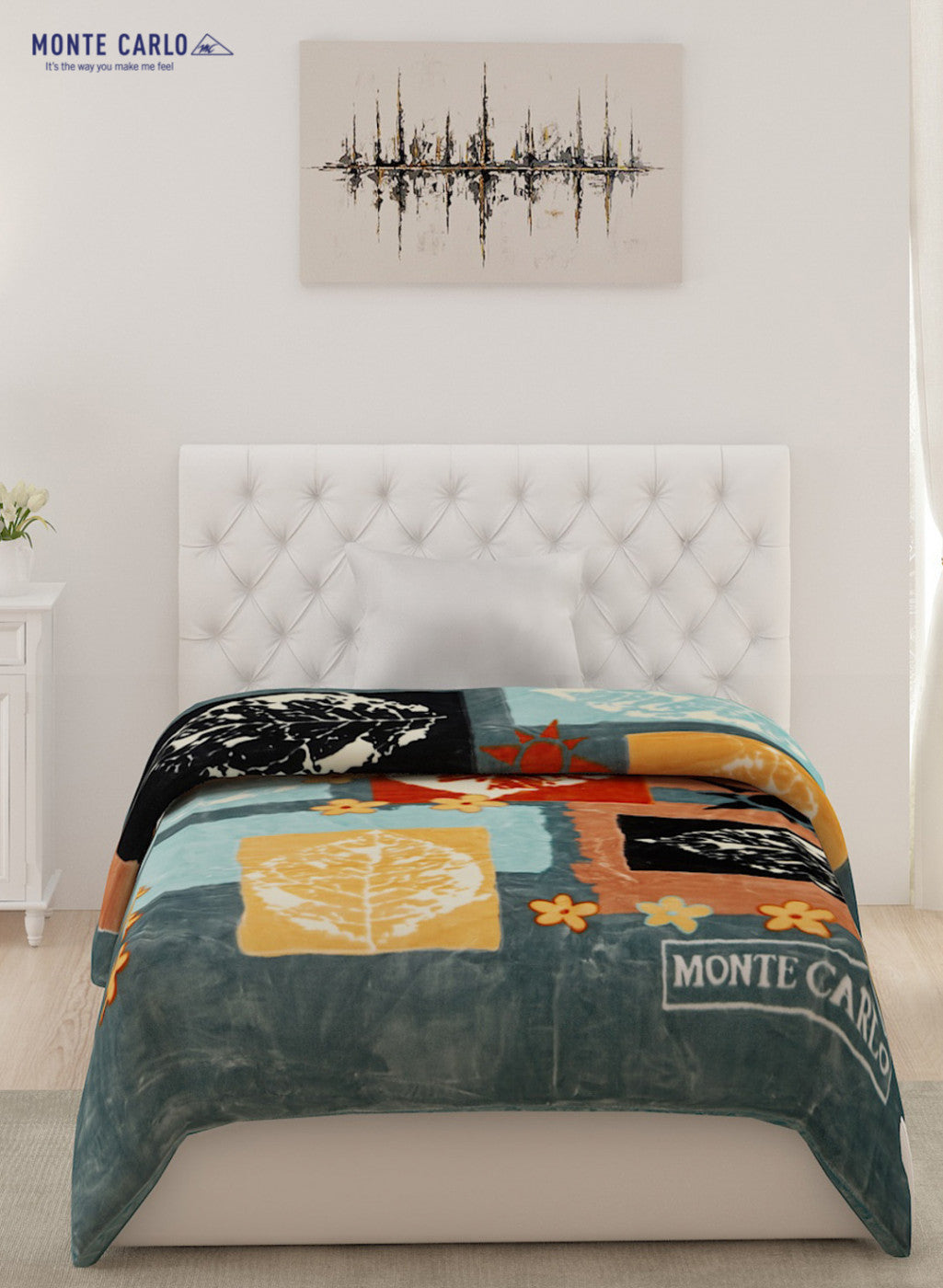 Printed Mink Single Blanket for Heavy Winter -2 Ply