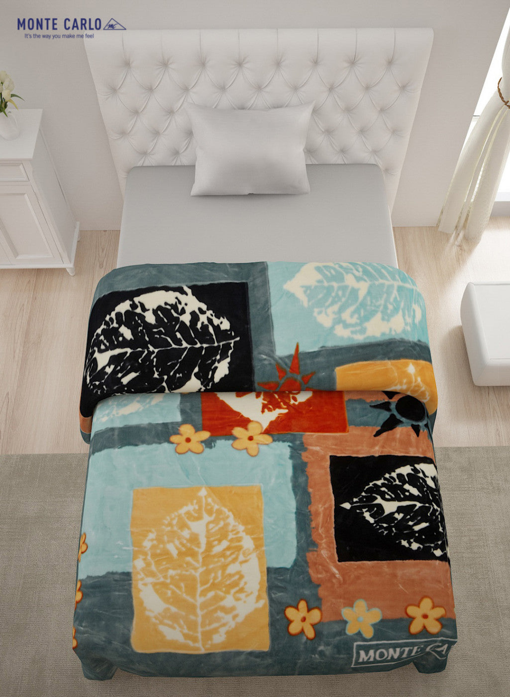 Printed Mink Single Blanket for Heavy Winter -2 Ply
