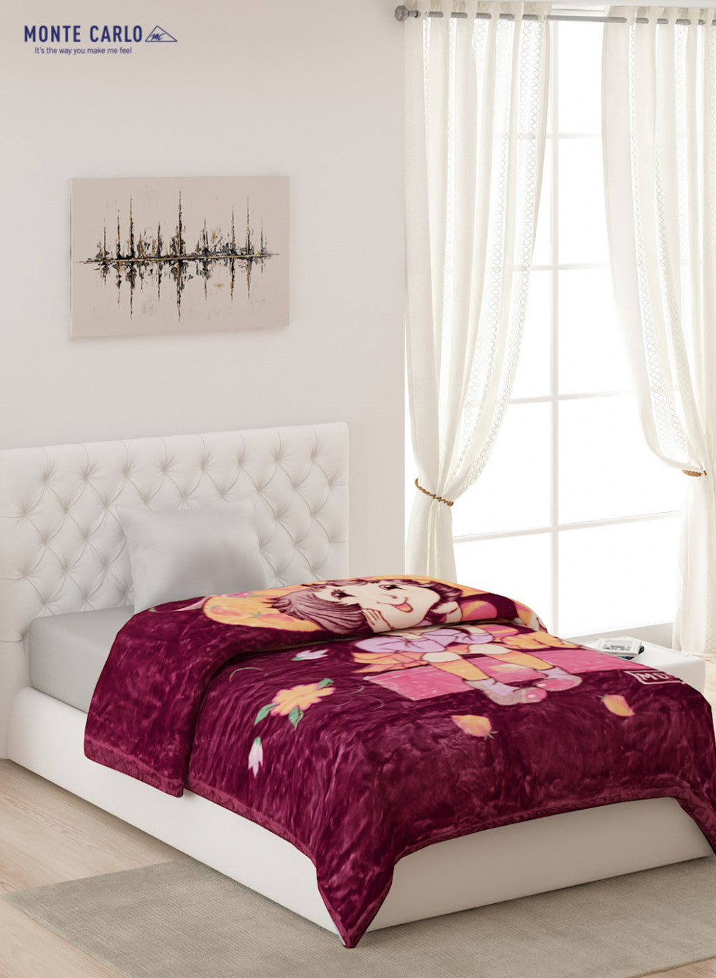 Buy Single Bed Multicolor Mink Blanket 2 Ply Online in India Monte Carlo