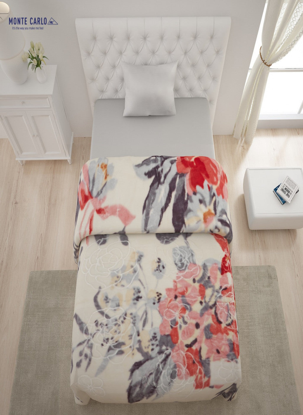 Single Bed Multicolor Mink Blanket - 2 Ply
