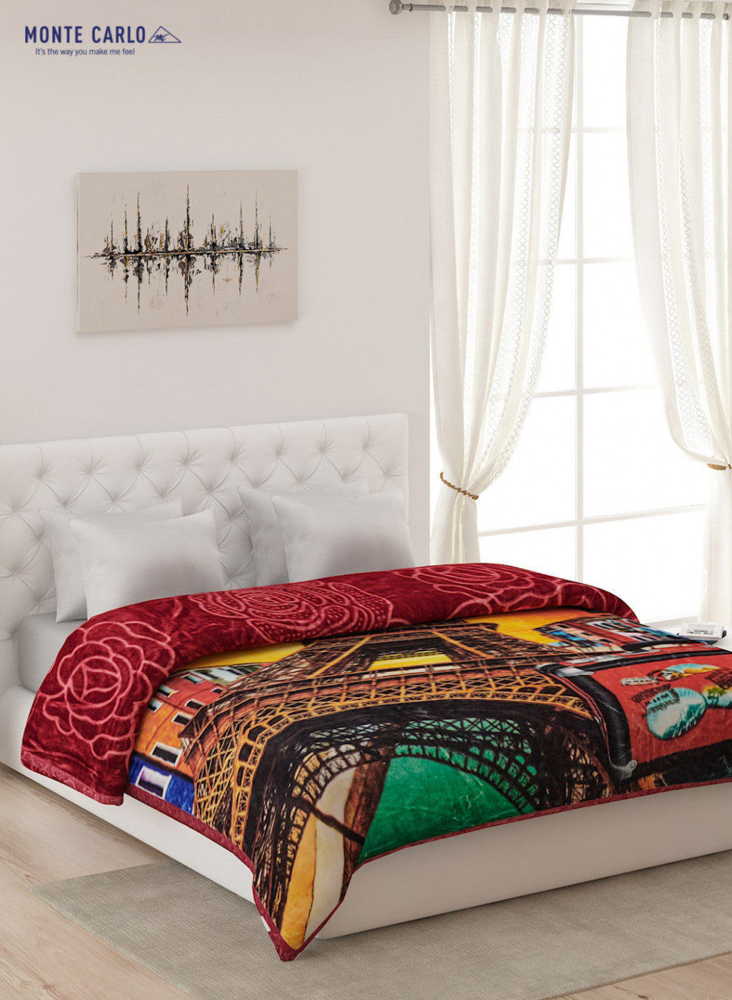 Double Bed Multicolor Mink Blanket - 2 Ply