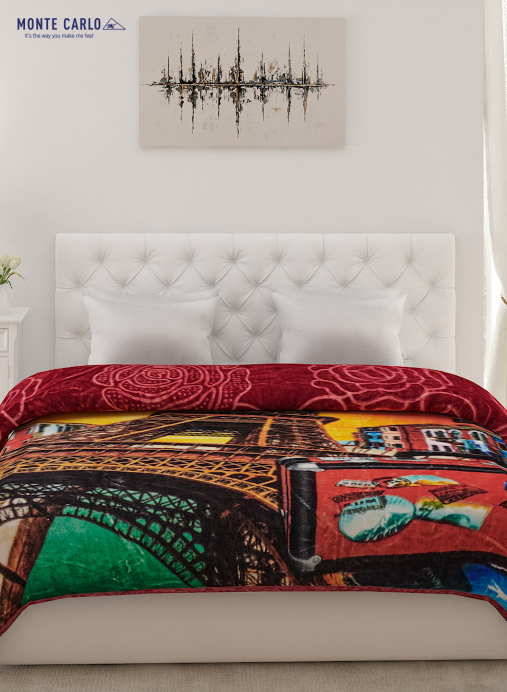 Double Bed Multicolor Mink Blanket - 2 Ply