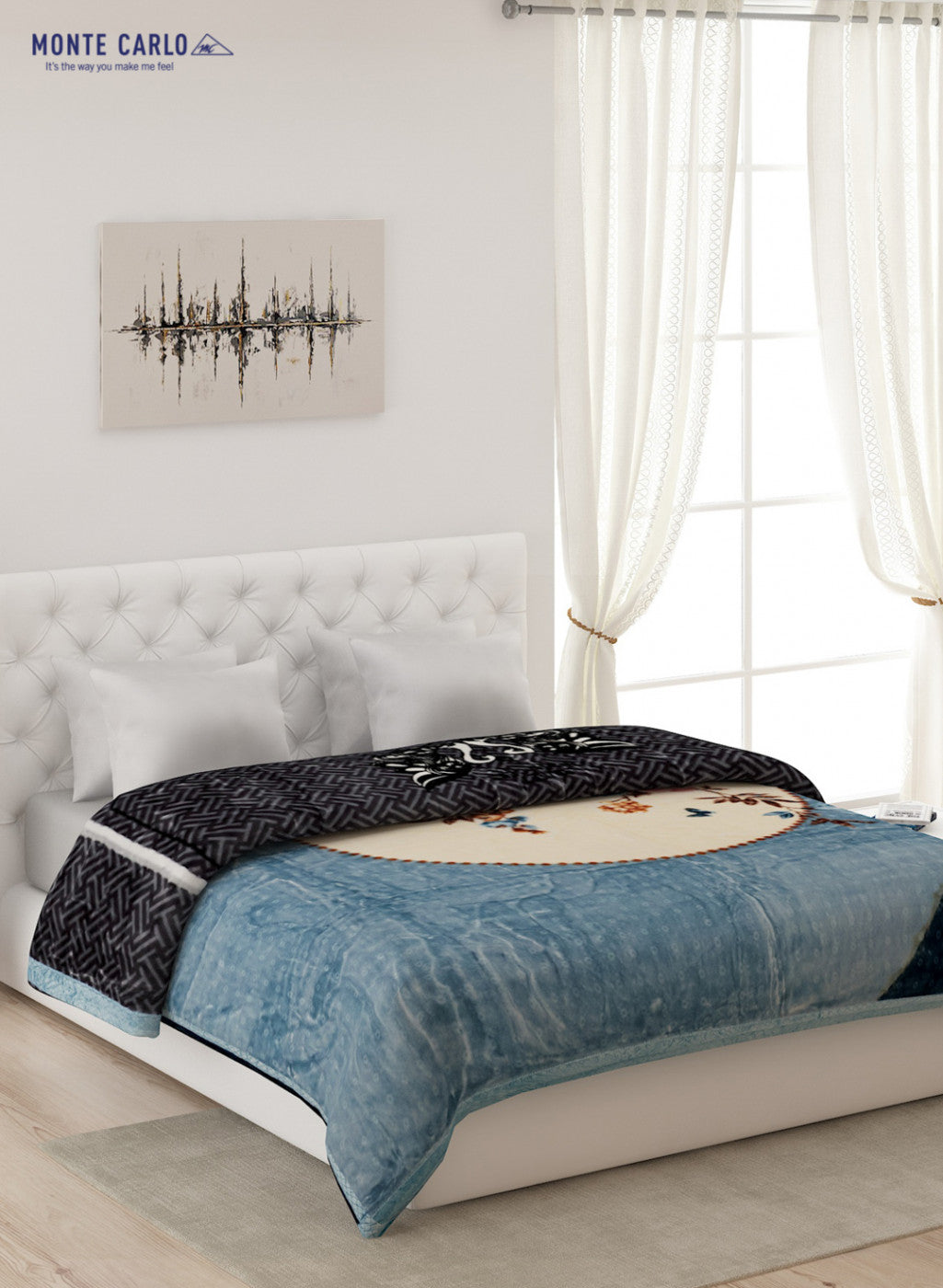 Double Bed Multicolor Mink Blanket - 2 Ply