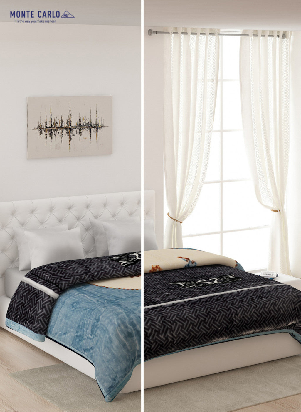 Double Bed Multicolor Mink Blanket - 2 Ply