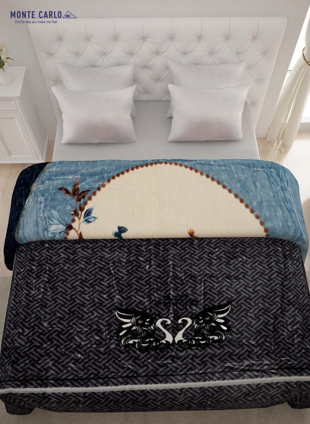 Double Bed Multicolor Mink Blanket - 2 Ply