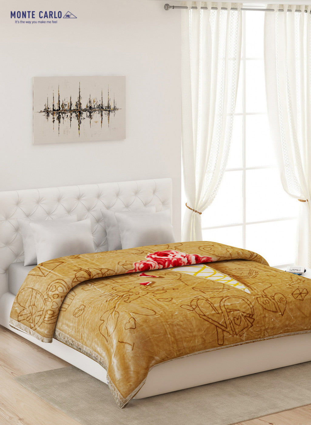 Buy Double Bed Multicolor Mink Blanket 1 Ply Online in India Monte