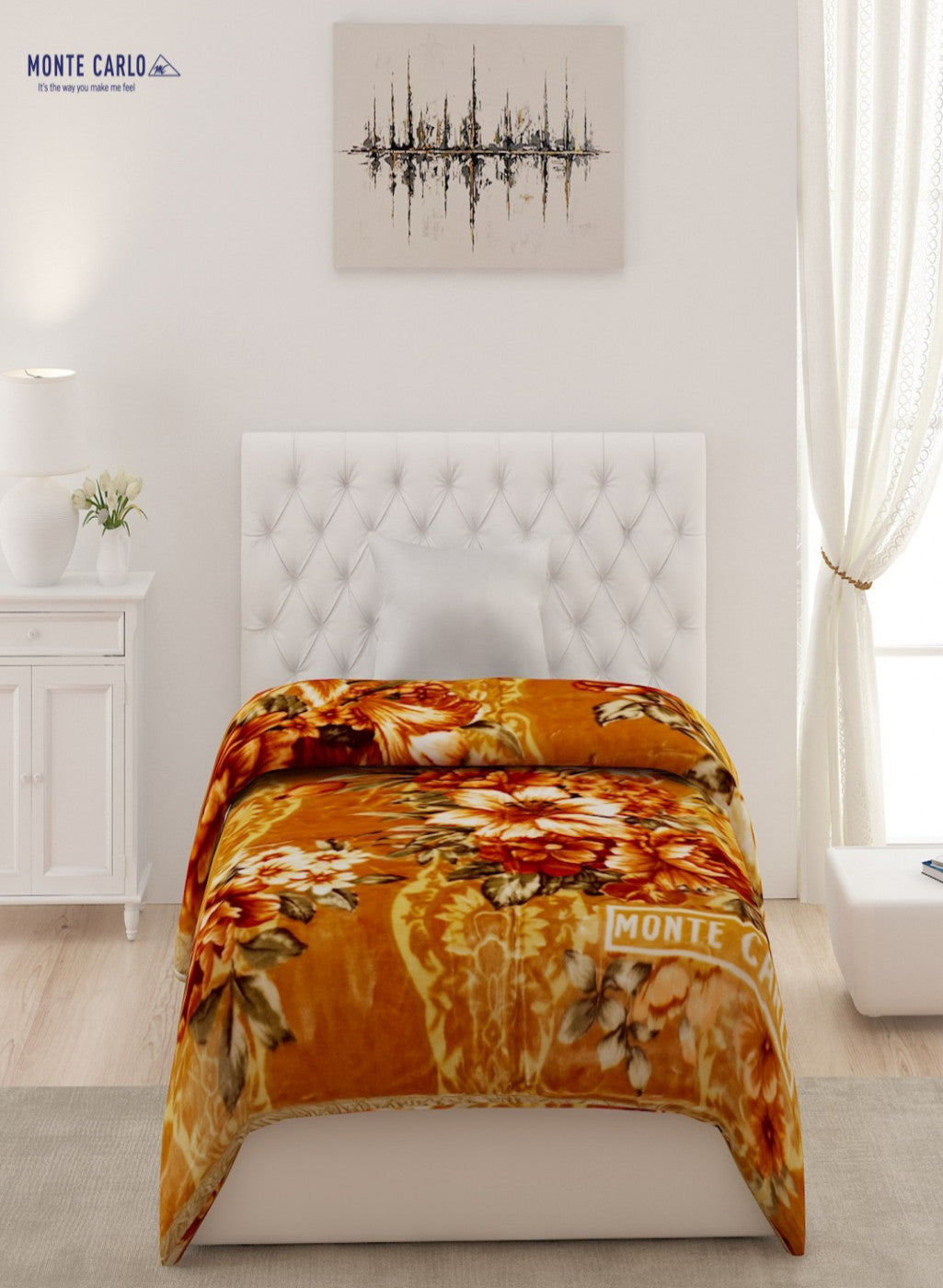 Single Bed Multicolor Mink Blanket - 2 Ply