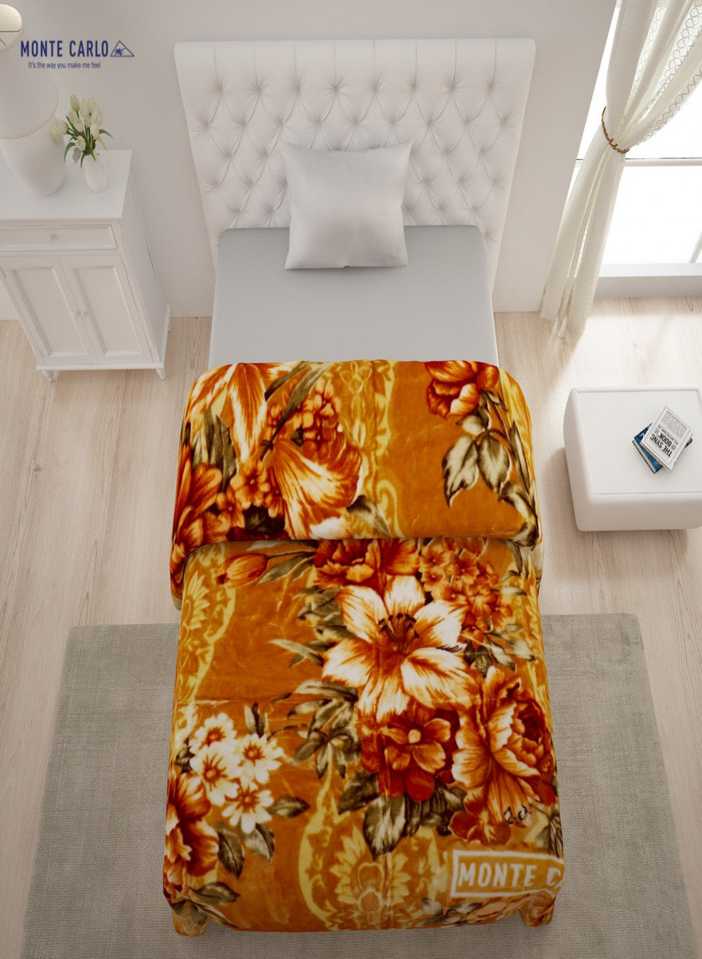 Single Bed Multicolor Mink Blanket - 2 Ply