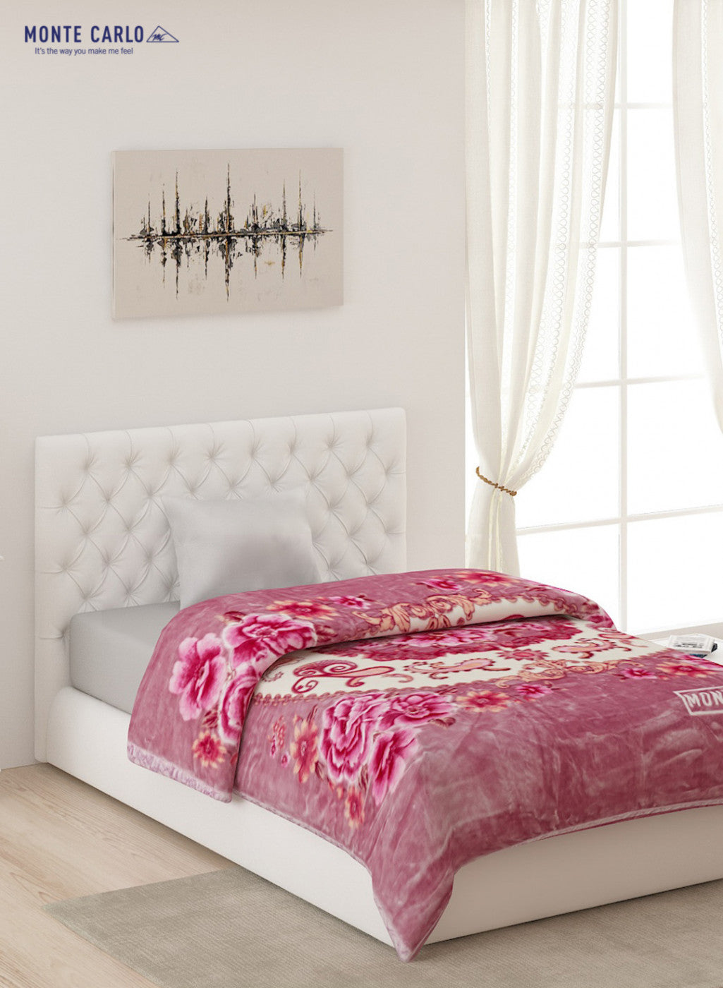 Single Bed Multicolor Mink Blanket - 1 Ply