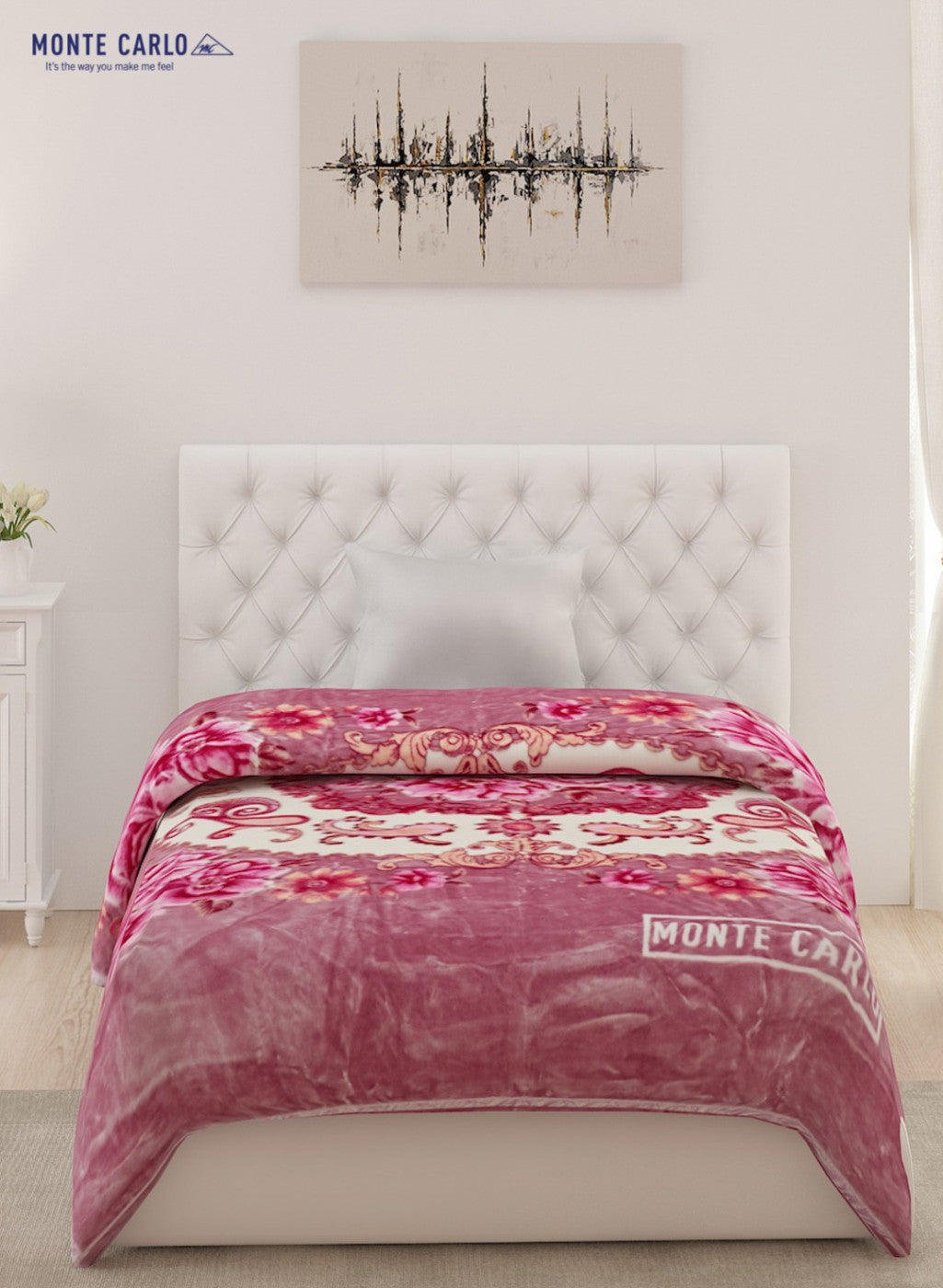 Single Bed Multicolor Mink Blanket - 1 Ply