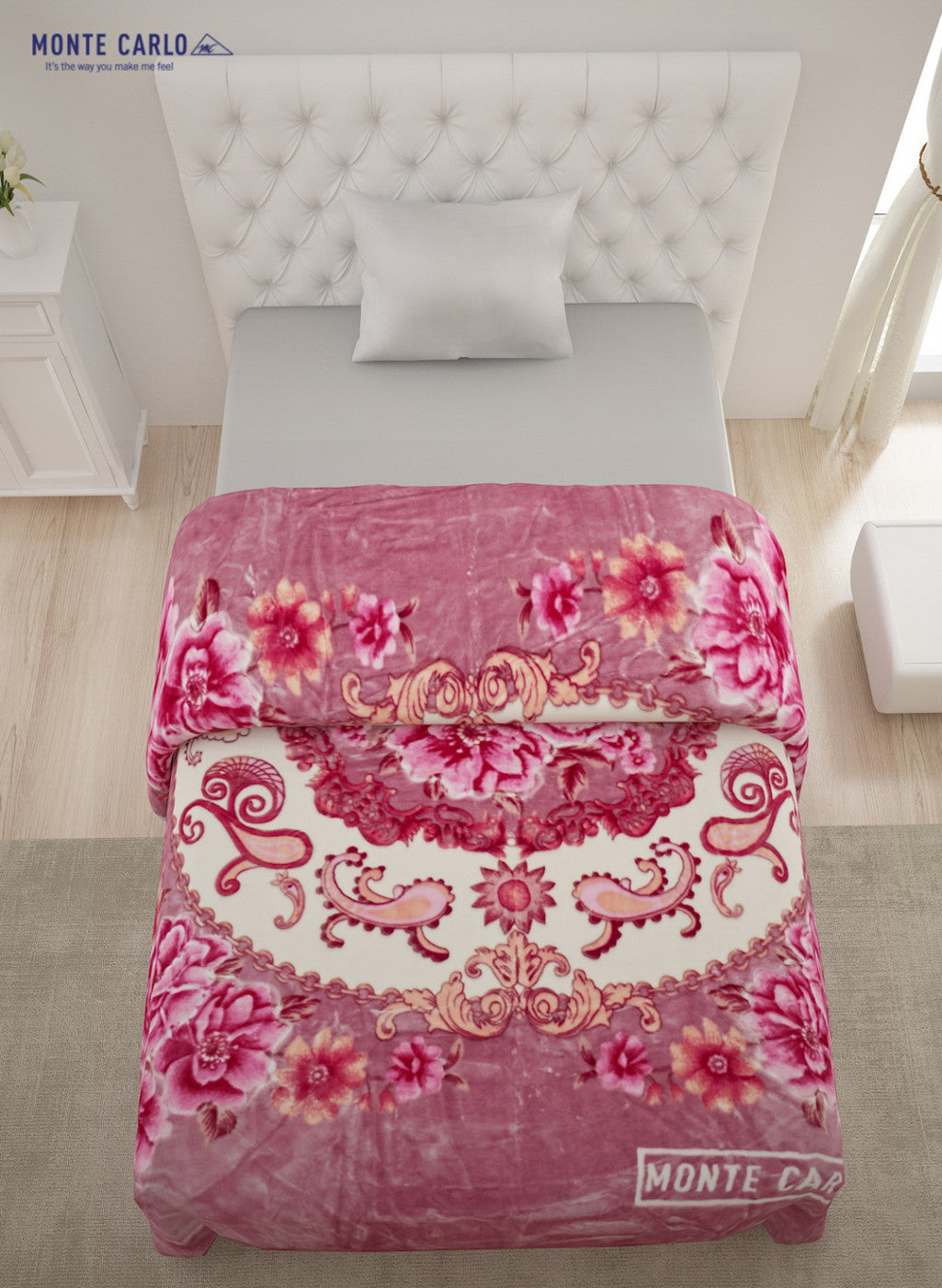 Single Bed Multicolor Mink Blanket - 1 Ply