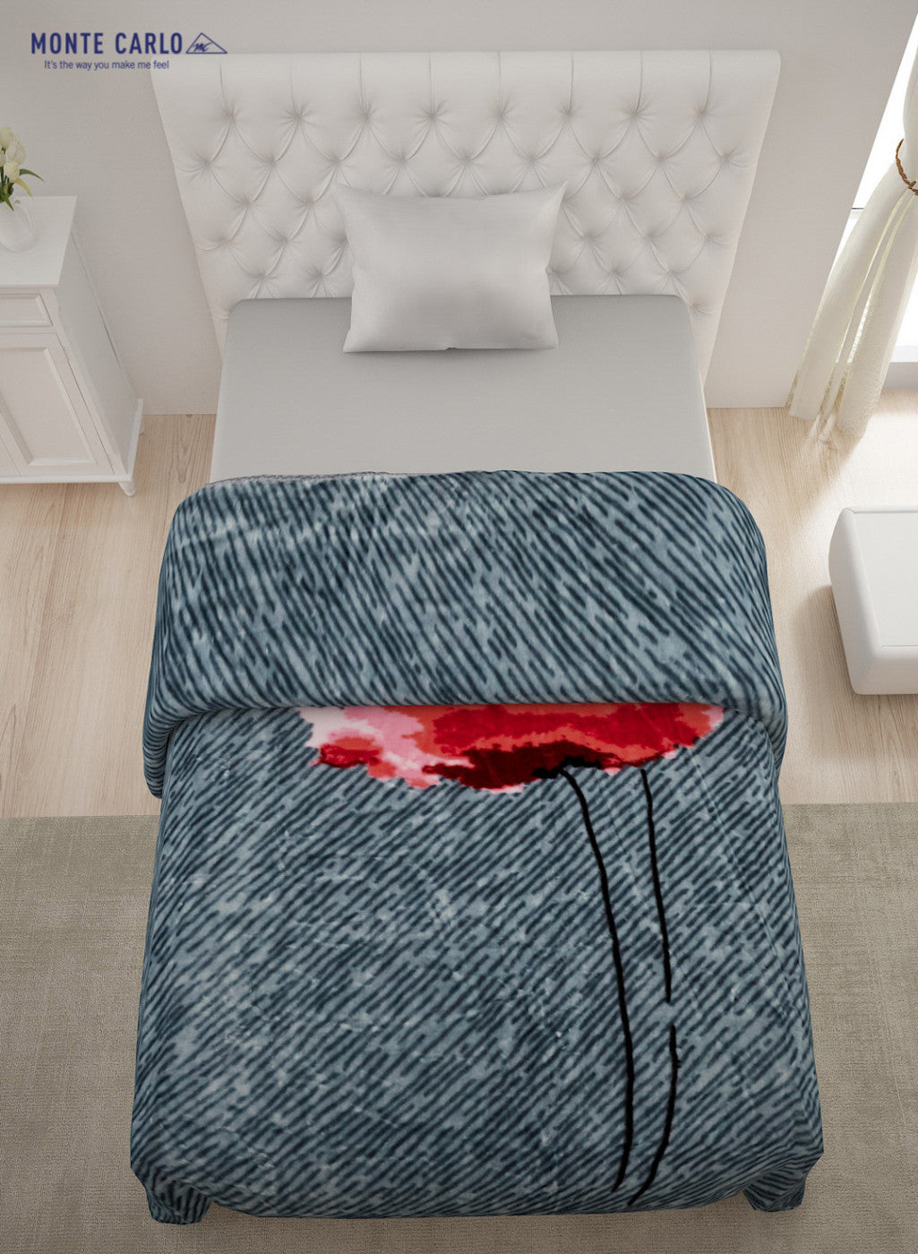 Single Bed Multicolor Mink Blanket - 1 Ply