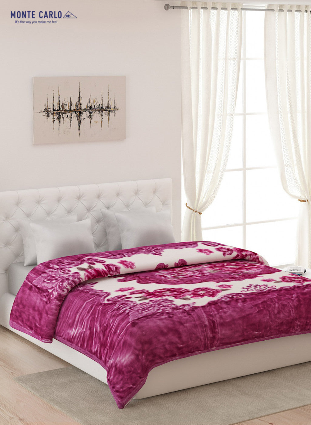 Double Bed Multicolor Mink Blanket - 2 Ply