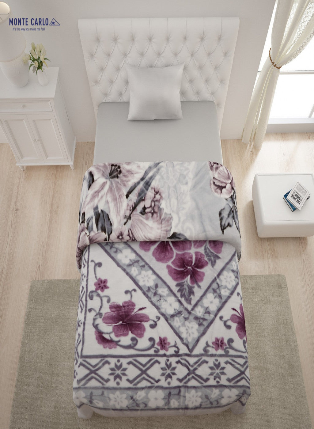 Single Bed Multicolor Mink Blanket - 2 Ply