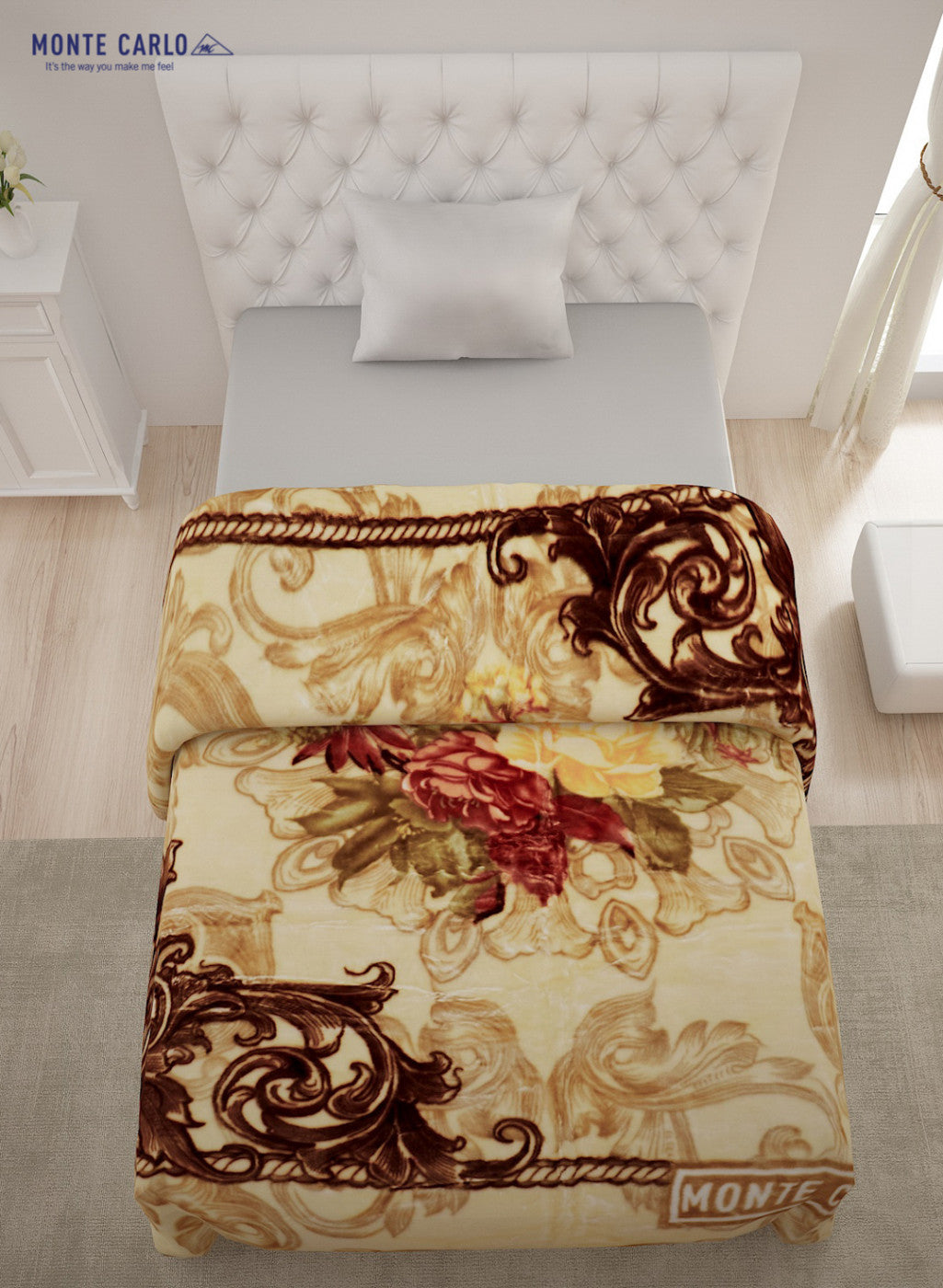 Single Bed Multicolor Mink Blanket - 2 Ply