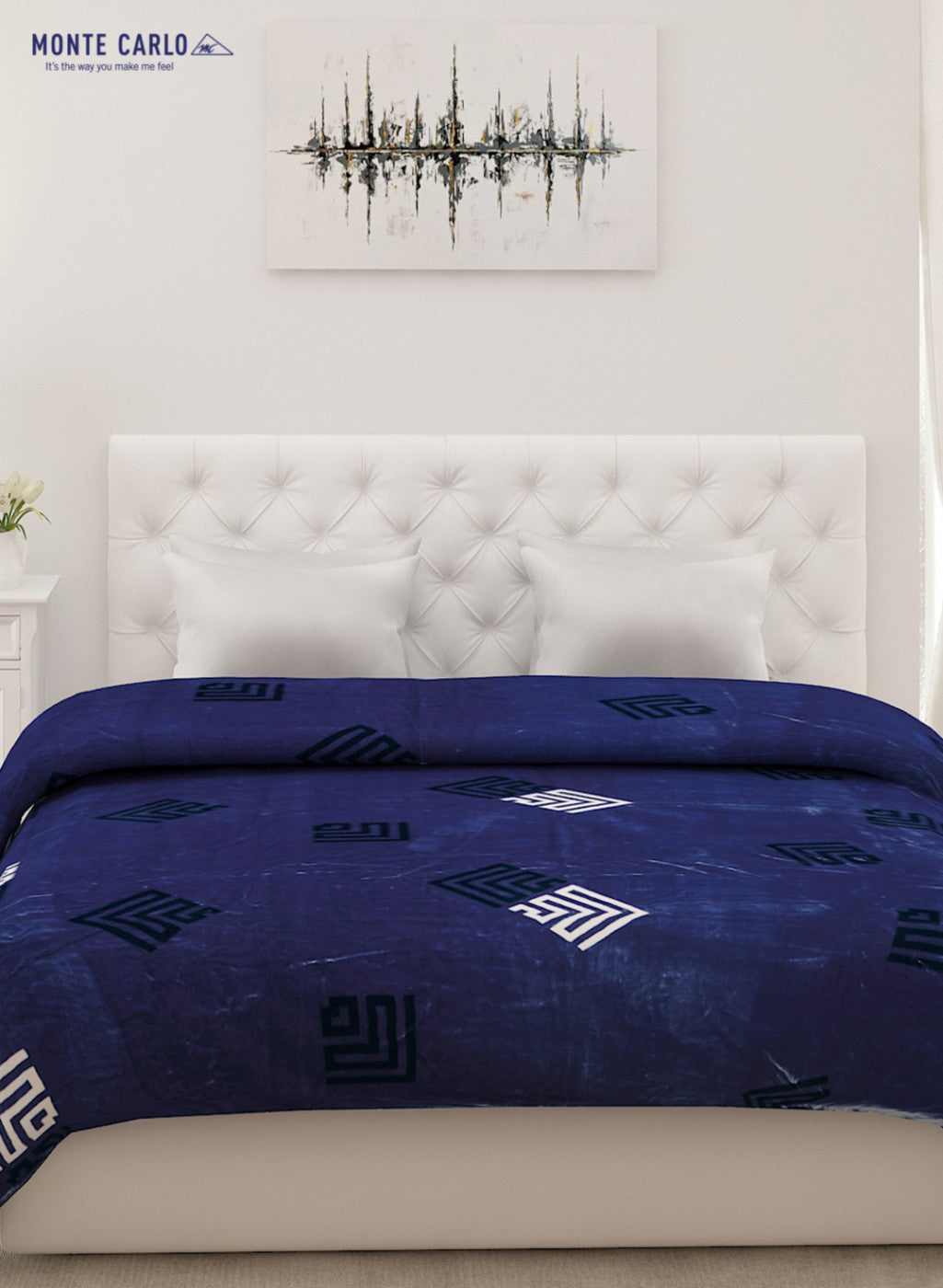 Printed Mink Double Blanket for AC Room -1 Ply