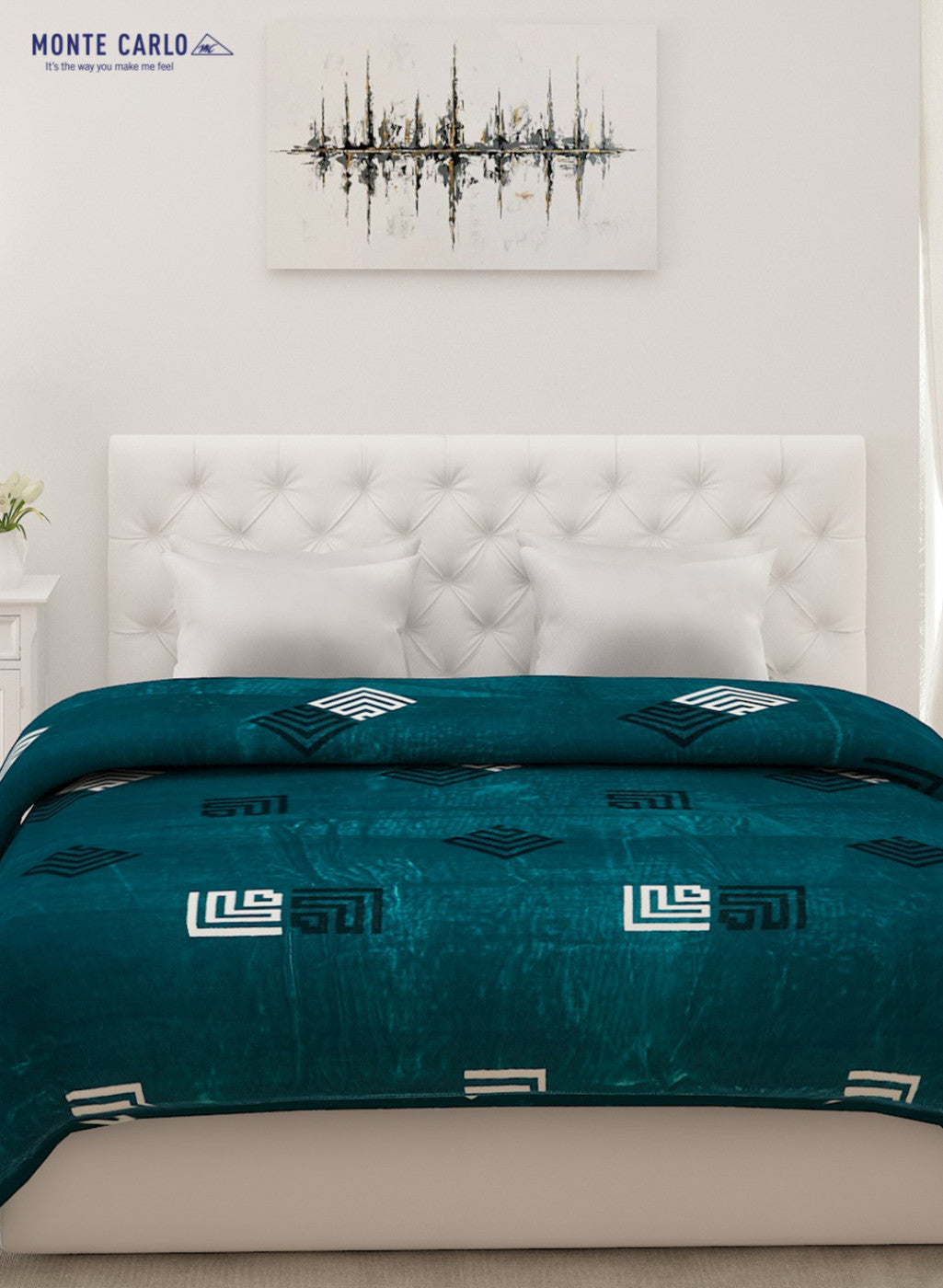 Printed Mink Double Blanket for AC Room -1 Ply