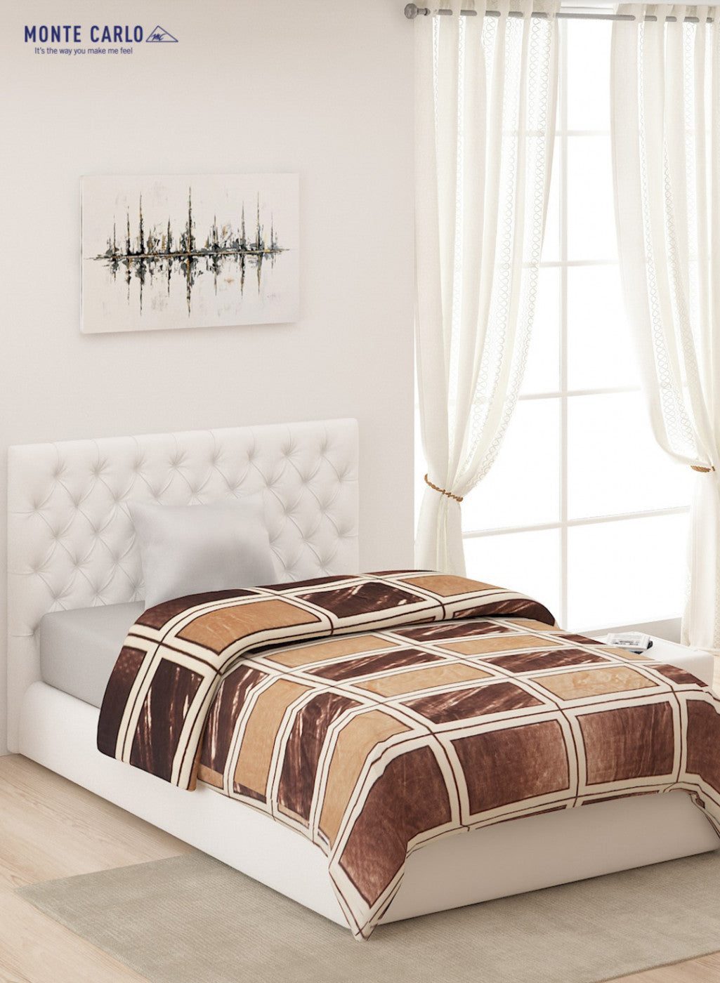 Printed Mink Single Blanket for AC Room -1 Ply