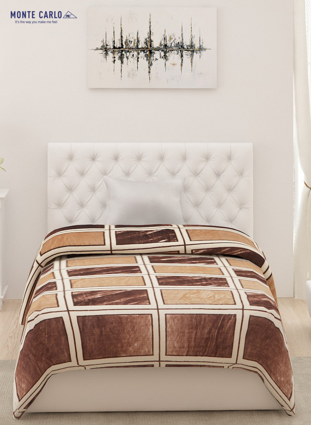 Printed Mink Single Blanket for AC Room -1 Ply