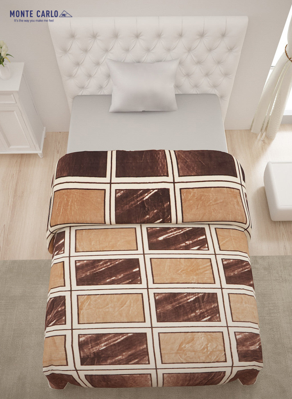 Printed Mink Single Blanket for AC Room -1 Ply