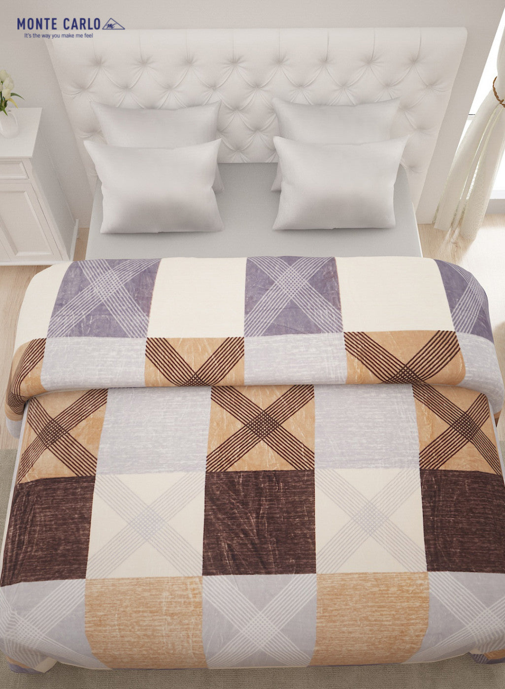 Printed Mink Double Blanket for AC Room -1 Ply