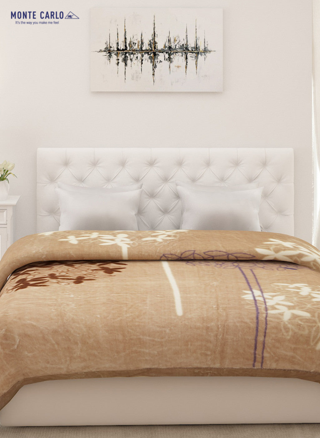 Printed Mink Double Blanket for Mild Winter -1 Ply