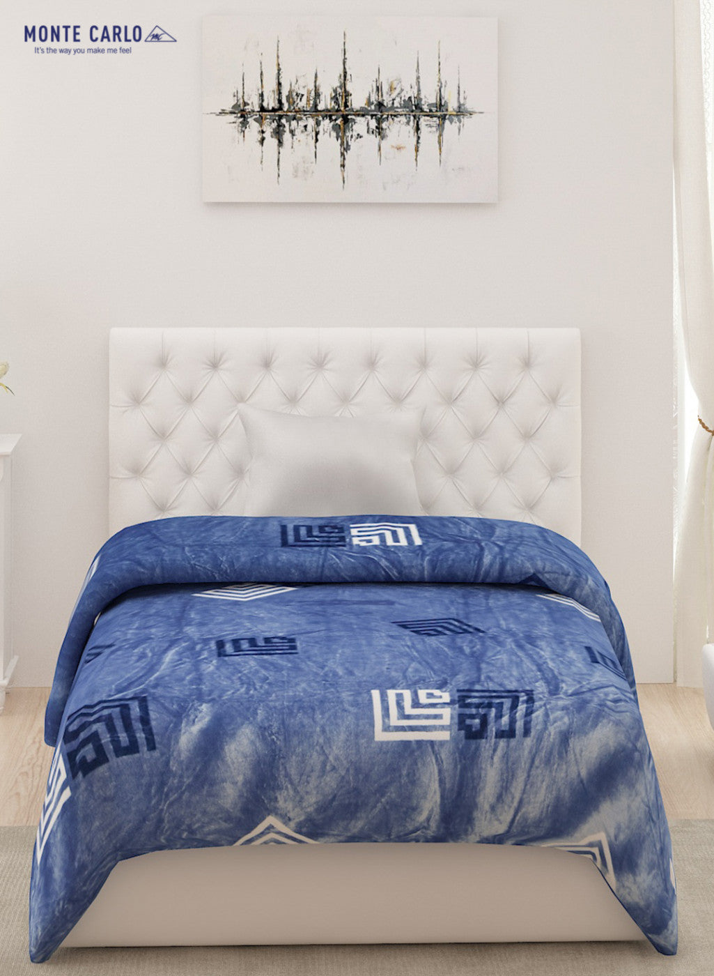 Printed Mink Single Blanket for AC Room -1 Ply