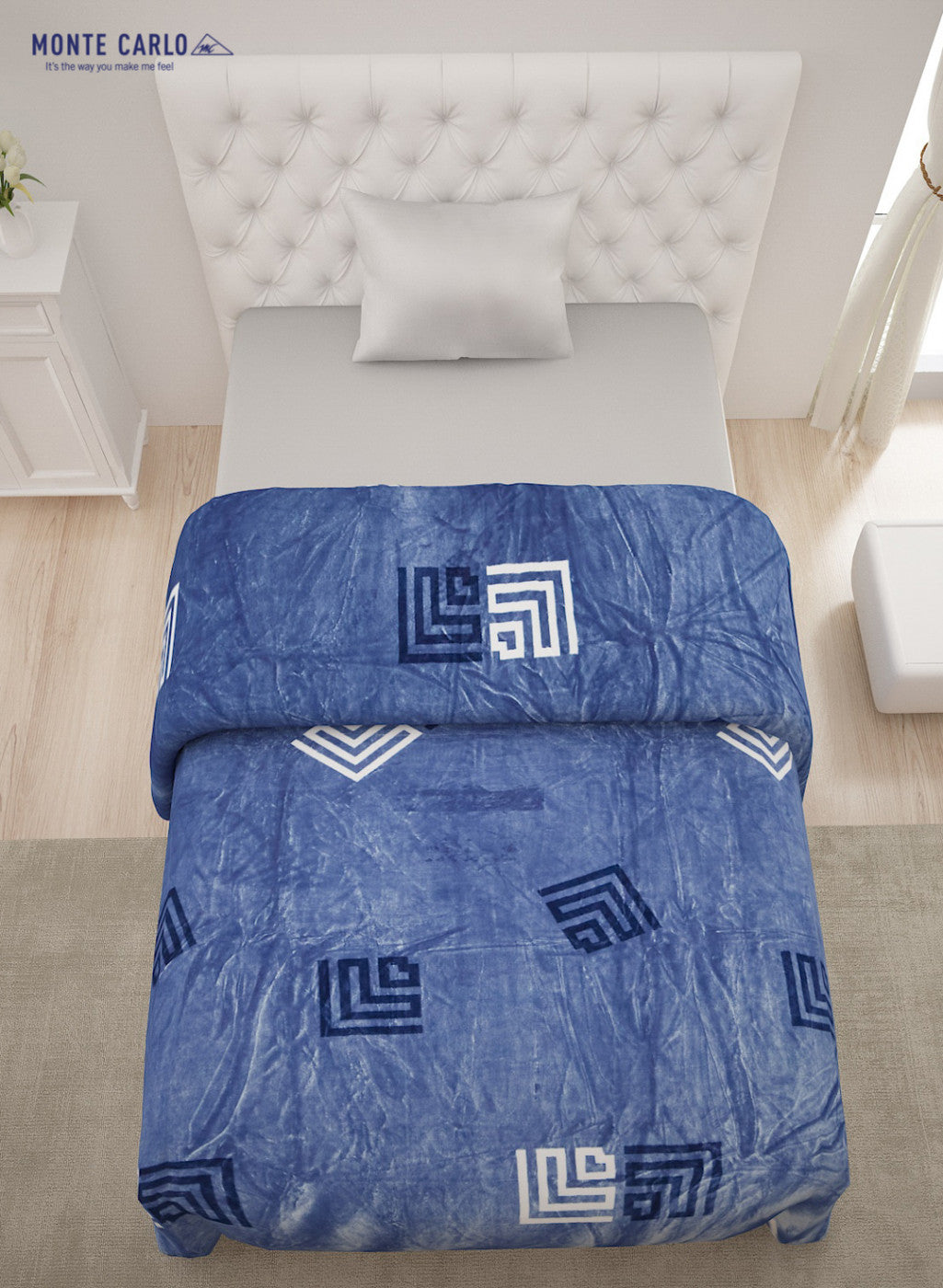 Printed Mink Single Blanket for AC Room -1 Ply