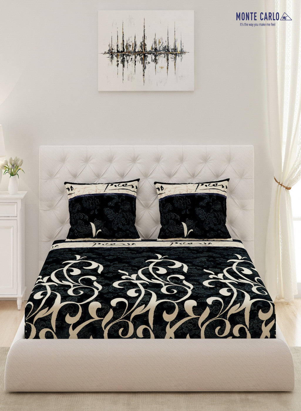 Multicolor 300 GSM Bedsheet with 2 Pillow Covers (Camila)