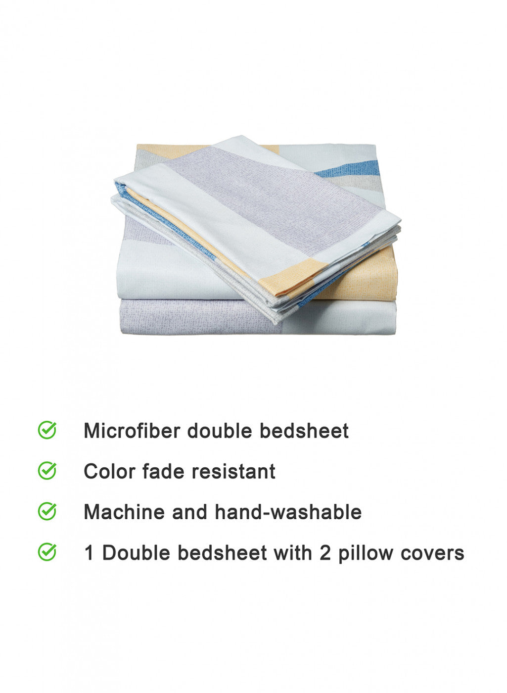 Multi Color 130 GSM Bedsheet with 2 Pillow Covers