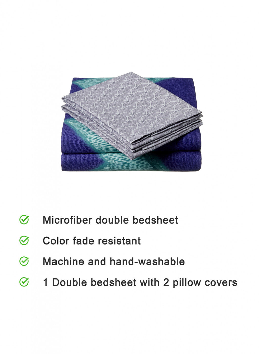 Multi Color 130 GSM Bedsheet with 2 Pillow Covers