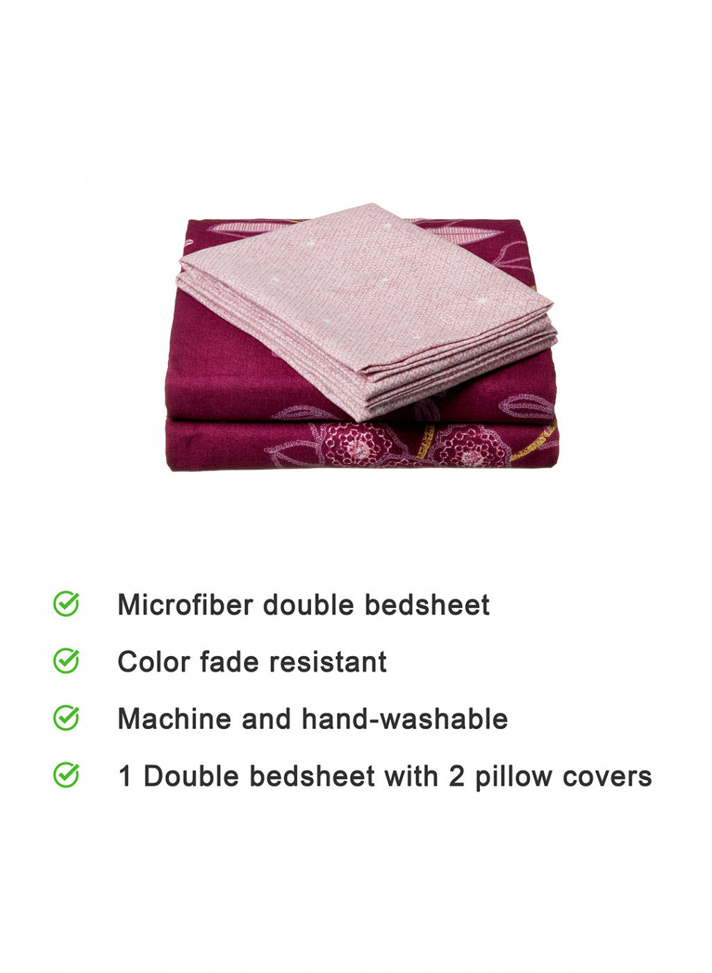 Multi Color 130 GSM Bedsheet with 2 Pillow Covers