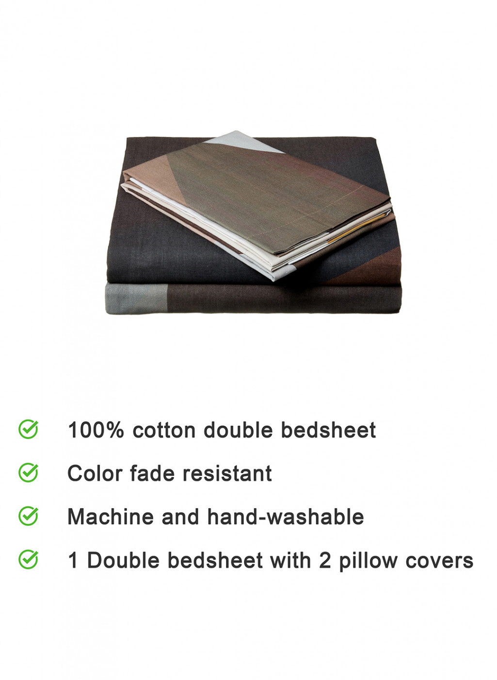 Multi Color 200 TC Bedsheet with 2 Pillow Covers