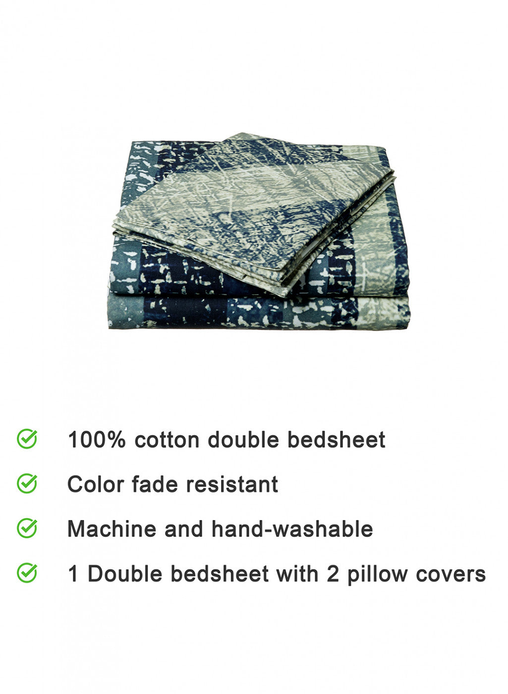 Multi Color 200 TC Bedsheet with 2 Pillow Covers