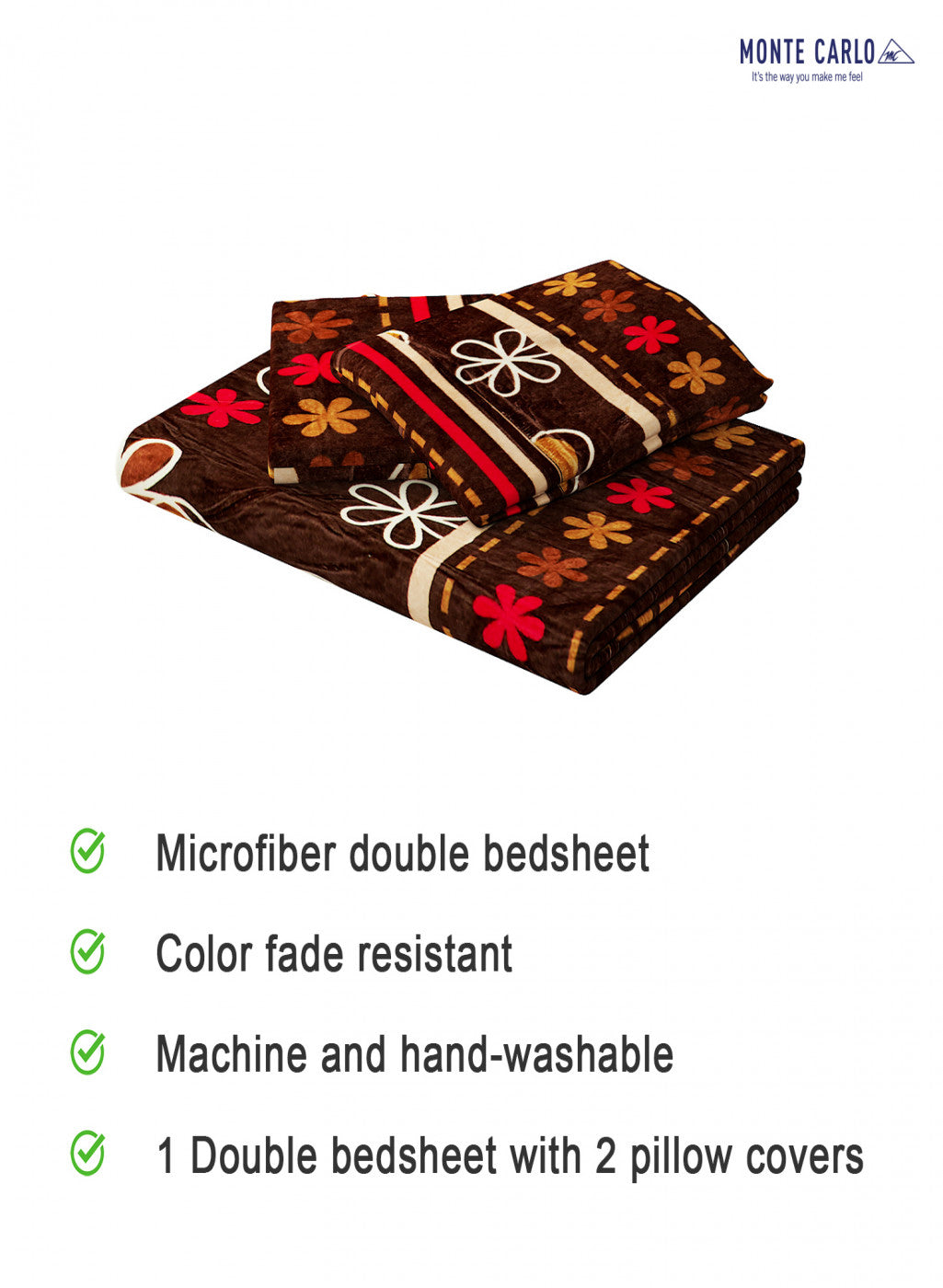 Multicolor 250 GSM Bedsheet with 2 Pillow Covers (Juhi)