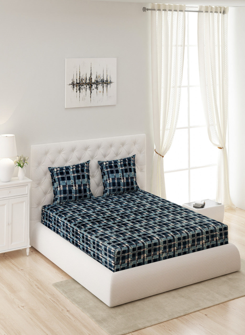 Multicolor 250 GSM Bedsheet with 2 Pillow Covers (Juhi)